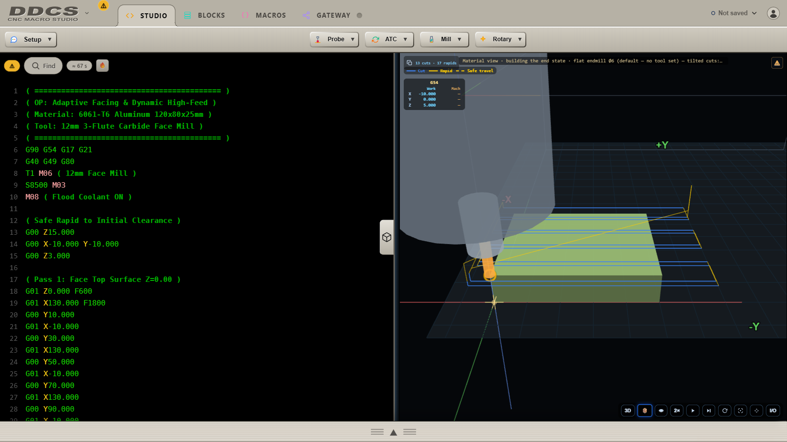 DDCS Studio G-Code Editor and 3D Simulation